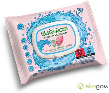 Влажни кърпи BEBELAN със Смрадлика и Лайка 24 бр/пак. - MK BSLK24